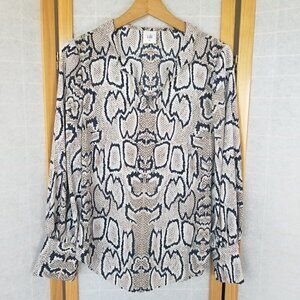 CAbi Serpentine Blouse Size XS Long Sleeves Snake Print